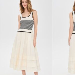 Moon River Striped Midi Dress, Small